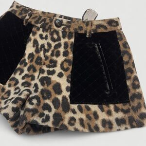 Vintage NWT Miss Sixty fuzzy leopard mini shorts